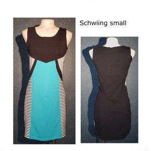 Schwiing  dress black blue white small
